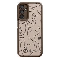 Samsung Galaxy A14 bruine case - Abstract faces - thumbnail