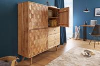 Massief houten dressoir MYSTIC LIVING 140cm natuurlijk acacia 3D oppervlak - 39941 - thumbnail