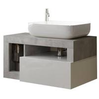 Benvenuto Design Hamburg 79 cm Zwevend Wastafel en Onderkast Beton - thumbnail