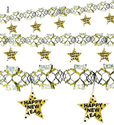 Happy new year laser slinger goud