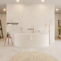 Ligbad Vrijstaand Ideavit Colidcliff 175x88x56 cm Solid Surface Mat Wit Ideavit - thumbnail