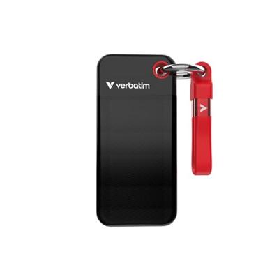 Verbatim Pocket 2 TB Externe SSD harde schijf USB-C 3.2 Gen 2 Zwart, Rood 32196 Verbatim Pocket 2 TB Externe SSD harde schijf USB-C 3.2 Gen 2 Zwart, Rood 32196