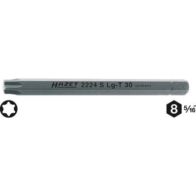 HAZET Bit 2224SLG-T40 · 5/16 inch (8 mm) zeskant massief · Binnen-TORX®-profiel · SW T40 HAZET Bit 2224SLG-T40 · 5/16 inch (8 mm) zeskant massief · Binnen-TORX®-profiel · SW T40