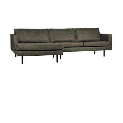 WOOOD Loungebank 'Rodeo' Links, Eco Leder, kleur Legergroen