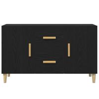 Dressoir 100x36x60 cm spaanplaat zwart eikenkleurig - thumbnail