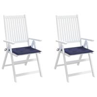 Palletkussens 2 st 40x40x3 cm oxford stof marineblauw - thumbnail
