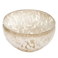 Schaal glas - schaal Oyster Vanillia Bean - schaal wit & beige - thumbnail