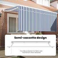 VidaXL Inklapbaar zonnescherm blauw en wit 300 x 200 cm - thumbnail