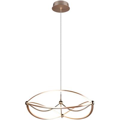 LED Hanglamp - 42W - Dimbaar Warm Wit 3000K - Rond Mat Goud Aluminium