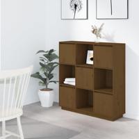 Hoge kast 110,5x35x117 cm massief grenenhout honingbruin - thumbnail