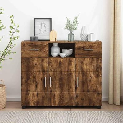 Dressoir Gerookt eiken 88.5 x 30.5 x 73 cm Bewerkt hout Dressoir Gerookt eiken 88.5 x 30.5 x 73 cm Bewerkt hout
