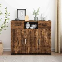 Dressoir Gerookt eiken 88.5 x 30.5 x 73 cm Bewerkt hout - thumbnail