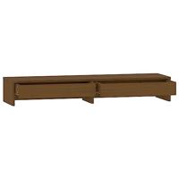 VidaXL Monitorstandaard 100x27x15 cm massief grenenhout honingbruin - thumbnail