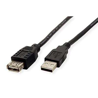 ROLINE USB 2.0 Kabel, type A-A, M/F, zwart, 0,8 m