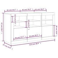 Dressoir met LED-verlichting 123x37x67 cm zwart - thumbnail