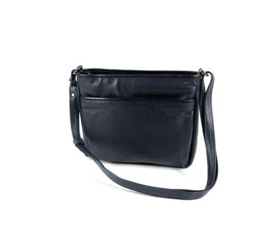 2 vaks cross-over schoudertas ritstas Soft Navy-zwart 2 vaks cross-over schoudertas ritstas Soft Navy-zwart