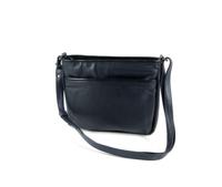 2 vaks cross-over schoudertas ritstas Soft Navy-zwart - thumbnail