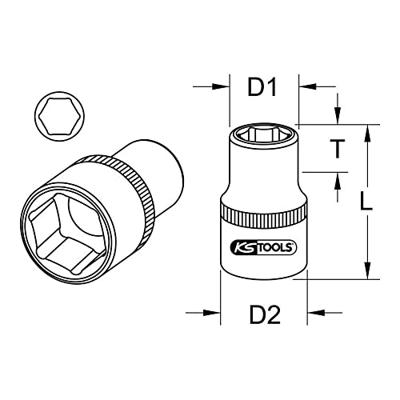 KS Tools 9111077 911.1077 Verwisselbare kop 77 mm