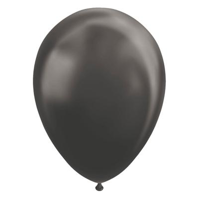 Globos Ballonnen metallic zwart 30cm, 10st.