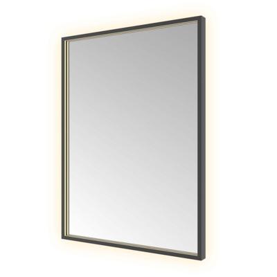 Spiegel Hotbath &MORE 80x60 cm LED-Verlichting Spiegelverwarming Rechthoek Geborsteld Zwart PVD