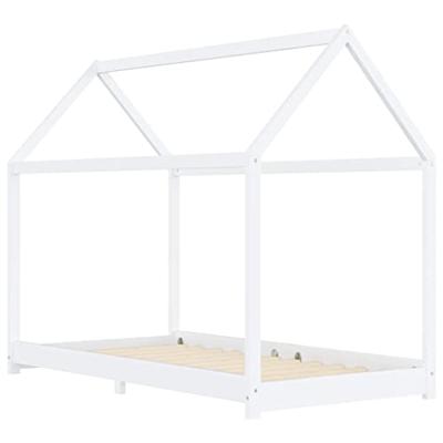 VidaXL Kinderbedframe massief grenenhout wit 90x200 cm
