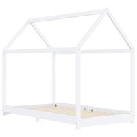 Kinderbedframe massief grenenhout wit 90x200 cm - thumbnail
