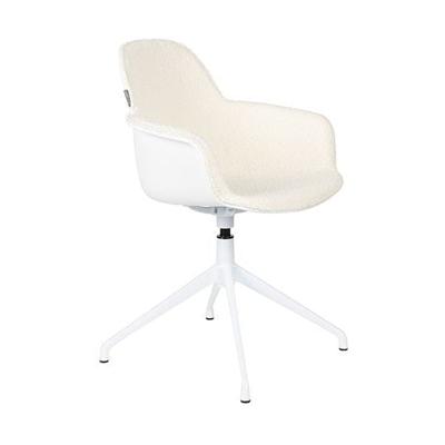 Zuiver Albert Kuip eetkamerstoel met arm swivel gestoffeerd Wit Zuiver Albert Kuip eetkamerstoel met arm swivel gestoffeerd Wit