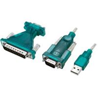 LogiLink Adapter Serieel [1x USB-A 2.0 stekker - 1x D-sub stekker 9-polig, D-sub stekker 25-polig] 1.3 m Groen - thumbnail