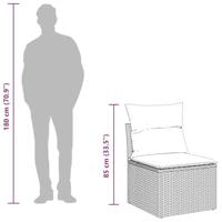 9-delige Loungeset met kussens poly rattan bruin - thumbnail