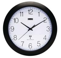 Zendergestuurde Wandklok 30 cm Analoog Wit/Zwart - thumbnail
