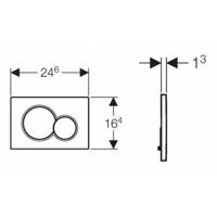 Geberit Sigma 01 bedieningspaneel glans chroom voor Sigma reservoirs 8cm (UP720) en 12cm (UP320) - thumbnail