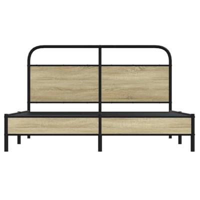 Bedframe zonder matras bewerkt hout sonoma eikenkleur 150x200cm Bedframe zonder matras bewerkt hout sonoma eikenkleur 150x200cm
