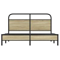 Bedframe zonder matras bewerkt hout sonoma eikenkleur 150x200cm - thumbnail
