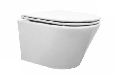 Saqu Sky 3.0 compact randloos hangtoilet met flatline toiletbril met quickrelease wit Saqu Sky 3.0 compact randloos hangtoilet met flatline toiletbril met quickrelease wit