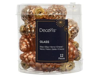 Dennenappel glas d2,5h6 cm brandy 12 st Decoris - Decoris Dennenappel glas d2,5h6 cm brandy 12 st Decoris - Decoris