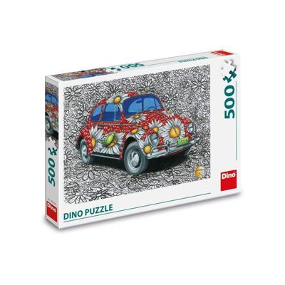 DinoToys Dino puzzel geschilderde vw kever- 500 stukjes DinoToys Dino puzzel geschilderde vw kever- 500 stukjes