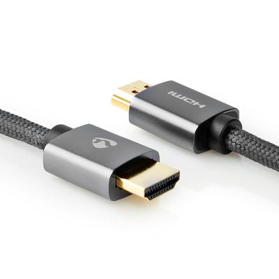 High Speed HDMI-Kabel met Ethernet | HDMI-Connector - HDMI-Connector | Gun Metal Grey Gevlochten Kabel