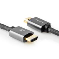High Speed HDMI-Kabel met Ethernet | HDMI-Connector - HDMI-Connector | Gun Metal Grey Gevlochten Kabel - thumbnail