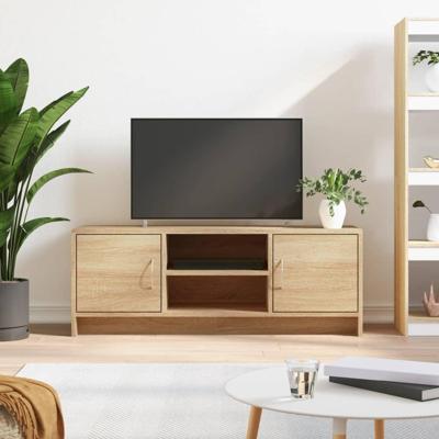 Tv-meubel 102x30x37,5 cm bewerkt hout sonoma eikenkleurig Tv-meubel 102x30x37,5 cm bewerkt hout sonoma eikenkleurig