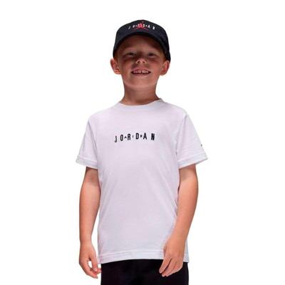 T-Shirt met Korte Mouwen voor kinderen Jordan Mj Wordmark Emb Crew Wit Maat 5-6 Jaar