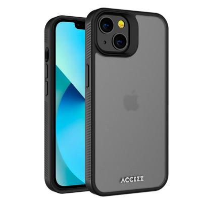 Accezz Rugged Frosted Backcover iPhone 13 Telefoonhoesje Zwart