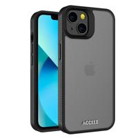Accezz Rugged Frosted Backcover iPhone 13 Telefoonhoesje Zwart - thumbnail