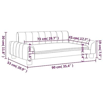 Kinderbank 90x53x30 cm stof lichtgrijs