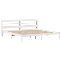 Bedframe zonder matras massief grenenhout wit 180x200 cm - thumbnail