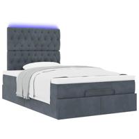 Ottoman bed met matrassen en LED's 120x190cm fluweel - thumbnail