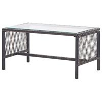 4-delige Loungeset met kussens poly rattan bruin - thumbnail