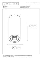 Lucide GIPSY - Plafondspot - Ø 7 cm - 1xGU10 - Wit - thumbnail