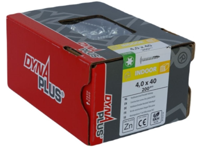 Dynaplus Houtbouwschroef Verzinkt Tellerkop Voldraad +Snijpunt Torx TX20 4.0X40 | 200 stuks - 0286.01.25601