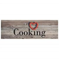 Keukenmat wasbaar cooking-print 60x180 cm fluweel grijs - thumbnail