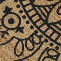 VidaXL Vloerkleed handgemaakt met donkerblauwe print 90 cm jute - thumbnail